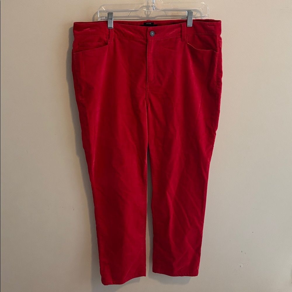Talbots Heritage Collection Red velvet feel pants size 16